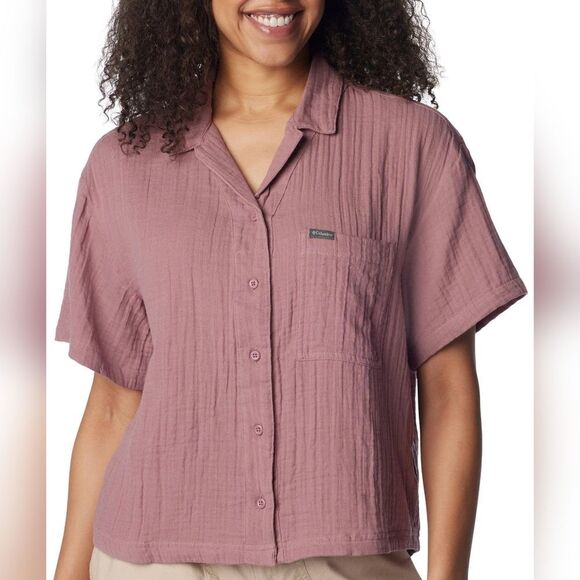 Columbia Mauve  Holly Hideaway Short Sleeve Shirt - Picture 1 of 6